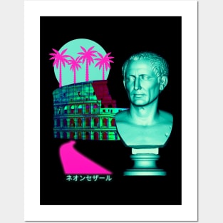 Caesar Vaporwave Roman Statue Posters and Art